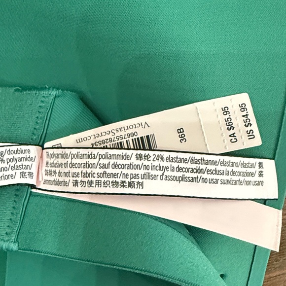 NWT Victoria's Secret Sz 36B Green Sports Bra - Picture 11 of 13